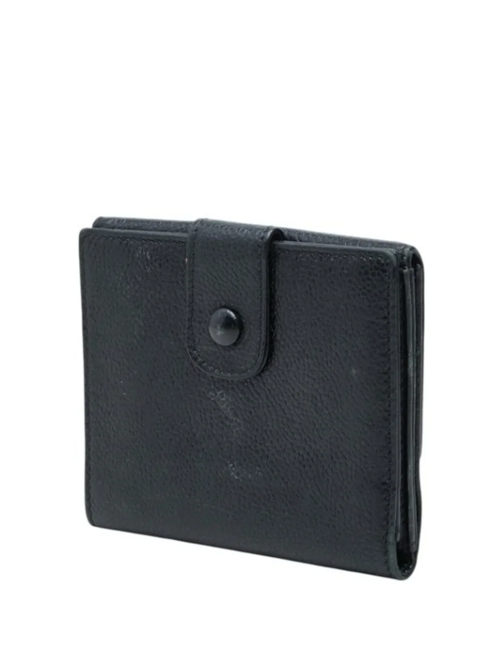 Chanel CC Logo Bifold Wallet Black Caviar Leather